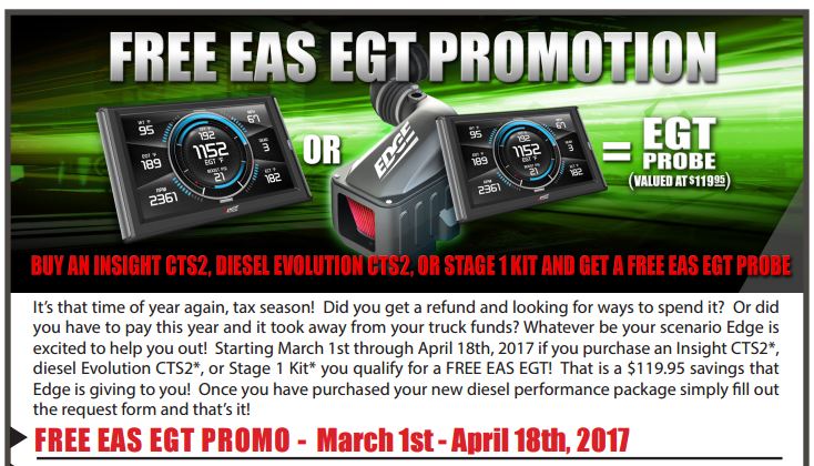 Edge Products Free EAS EGT Promotion