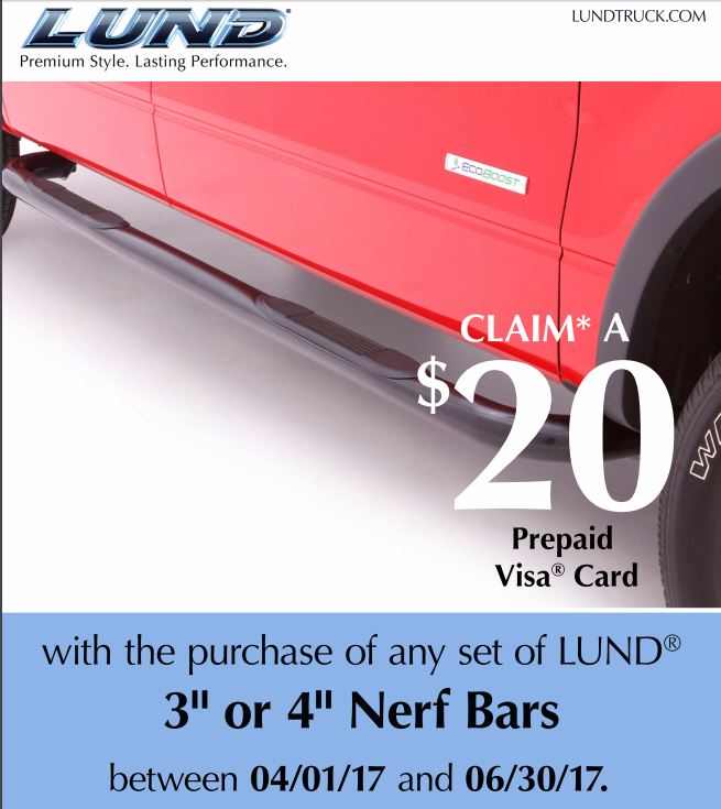 LUND 20 Prepaid Card on Nerf Bars