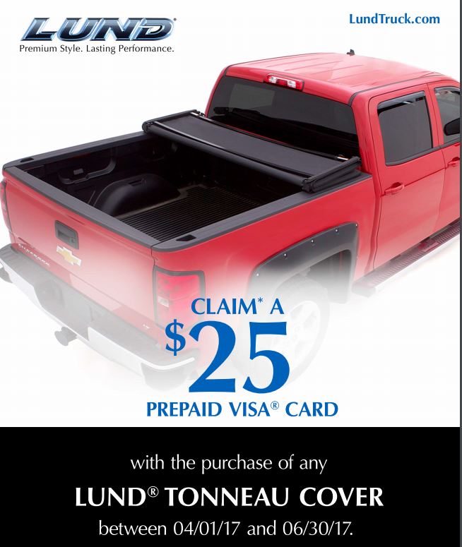 LUND 25 Prepaid Card on Tonneau Cover