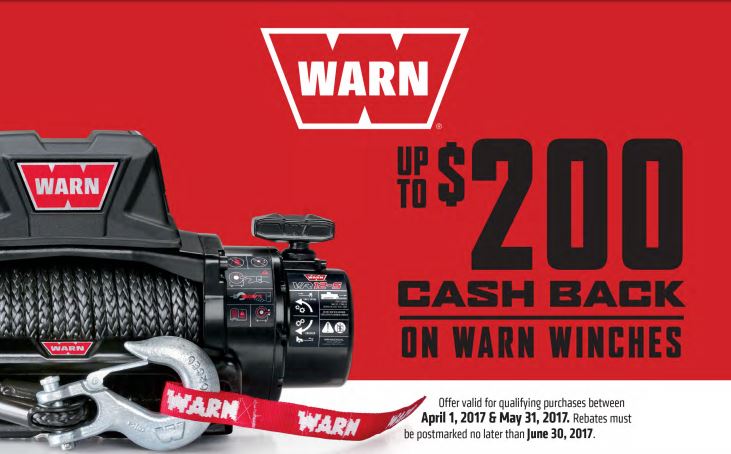 WARN: Get Up to $300 Back on Winches and Bumpers