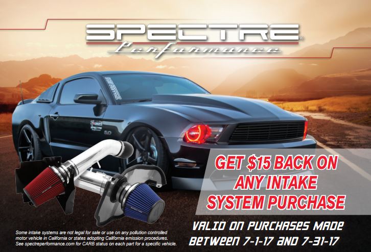 Spectre Performance 15 Dollars Back on Any Intake