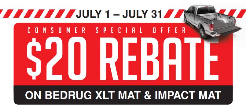 BedRug 20 Dollar Rebates on XLT and Impact Mats