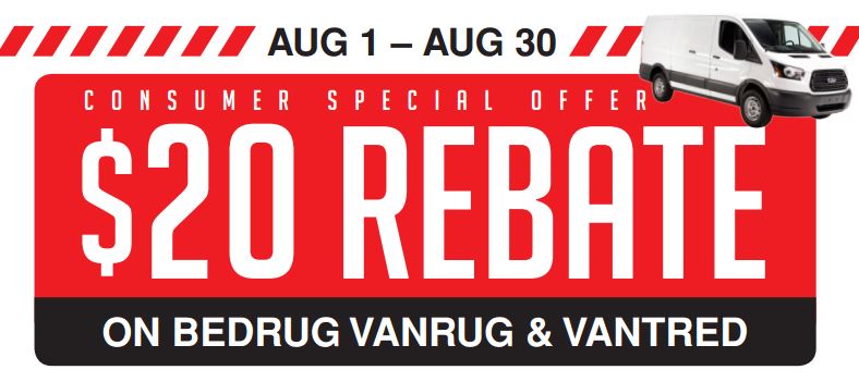 BedRug: $20 Rebate on VanRug and VanTred