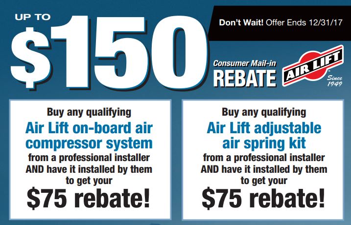 Air Lift Get Up To A 150 Combined Rebate On Installed Air Compressors 