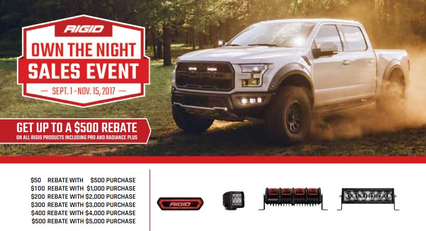 RIGID Industries: Get Up to a $500 Rebate During RIGID’s Own the Night Sales Event
