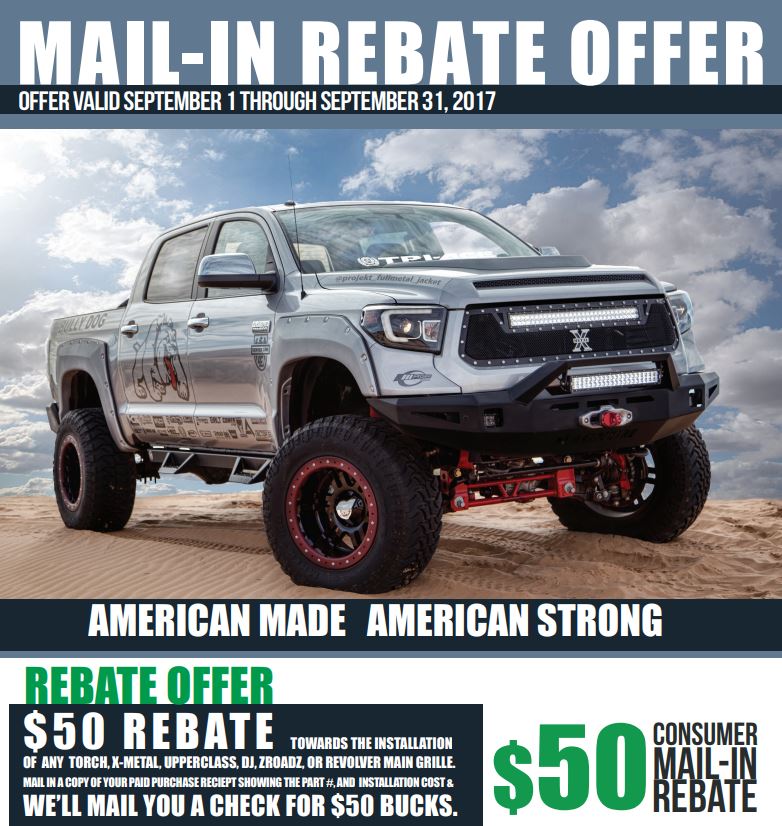 T-Rex 50 Dollar Rebate on Grille Installation