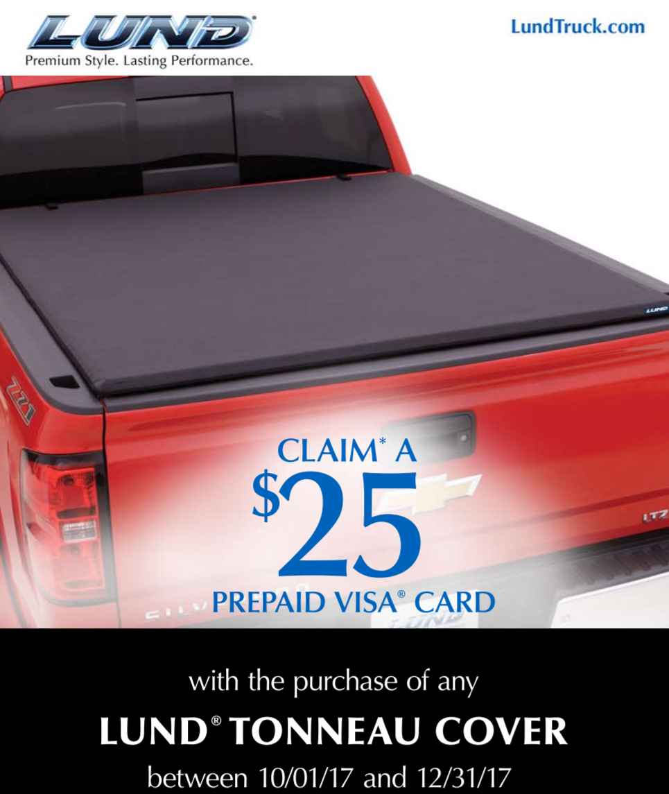 LUND 25 Dollar Prepaid Card on Tonneau Cover