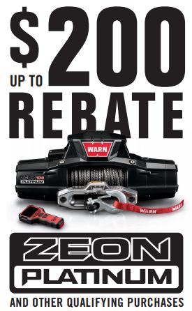 WARN Up to 200 Dollars Back on Qualifying Winches