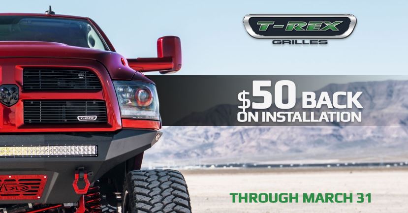 T-Rex Grilles: $50 Back on Installation of Grilles over $700