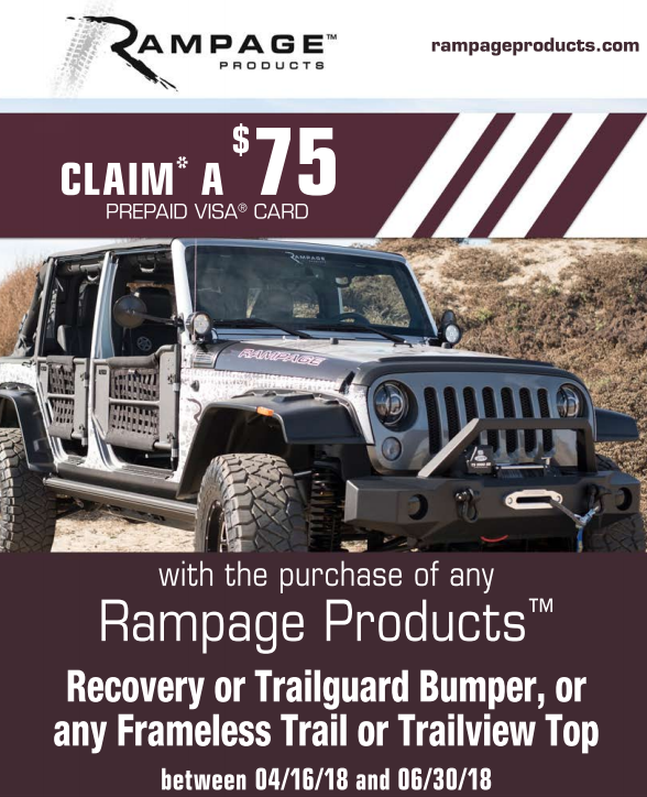 Rampage Products: Get a $75 Prepaid Card on Select Bumper, Frameless Trail, or Trailview Top Purchases