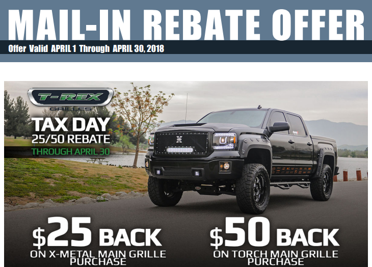 T-Rex Grilles: Get up to $50 Back on Select Grilles with Tax Day Rebates