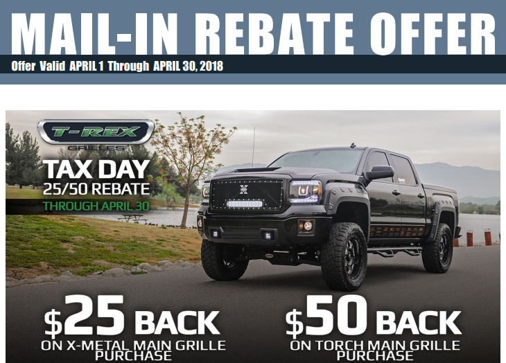 T-Rex Grilles Tax Day Rebates