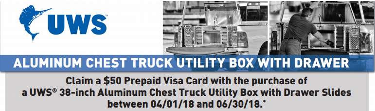 UWS: Get a $50 Prepaid Card on 38” Aluminum Chest Truck Utility Boxes with Drawer Slides