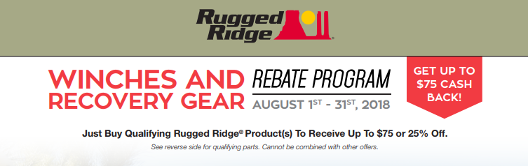 Rugged Ridge Up To 75 Back on Winches and Recovery Gear