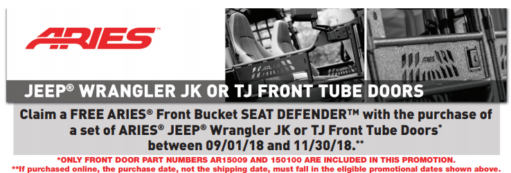 ARIES Free Seat Defenders with Front Tube Doors