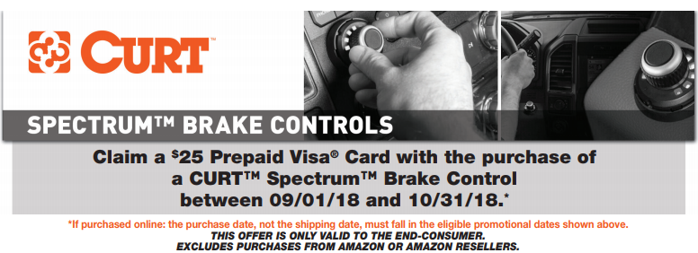 CURT: Get a $25 Prepaid Card with Spectrum Brake Control Purchase