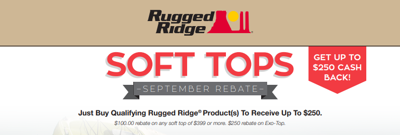 Rugged Ridge up to 250 Back on Soft Tops