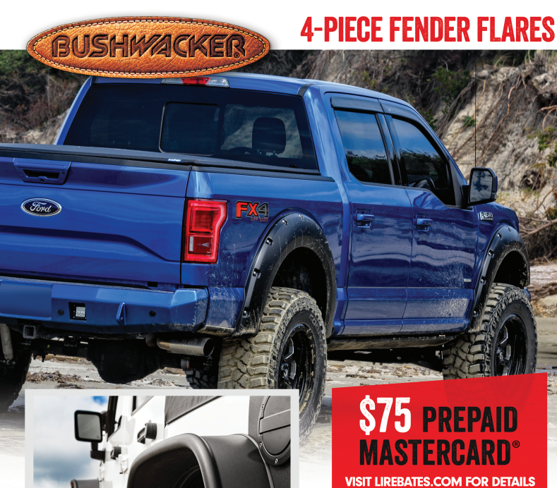 Bushwacker: Get a $75 Prepaid Card on Four-Piece Fender Flare Sets