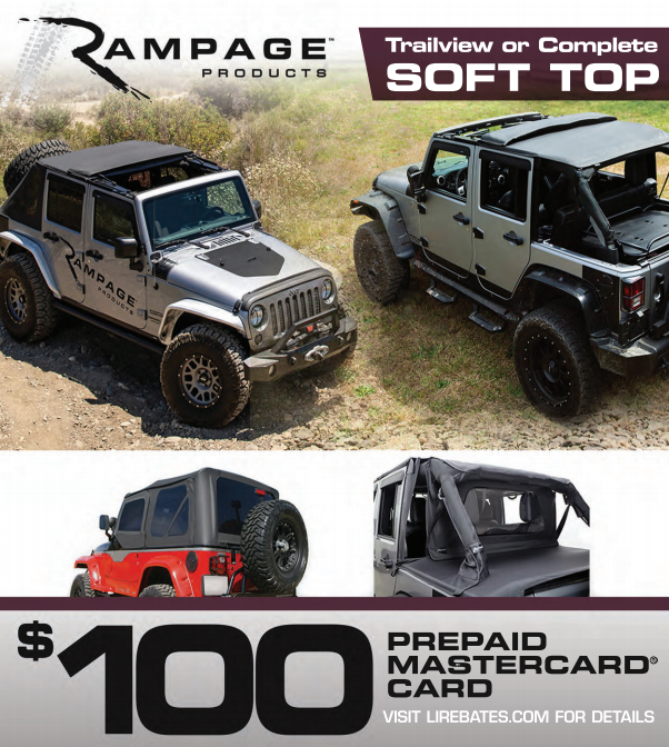 Rampage Products: Get a $100 Prepaid Card on Trailview and Complete Soft Top Purchases