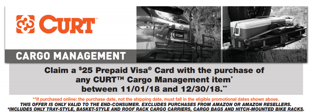 CURT: Get a $25 Prepaid Card on Cargo Management Purchases