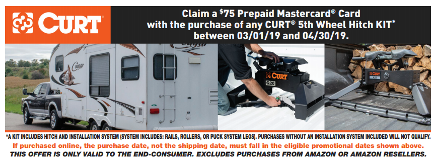 CURT: Get $75 Back on Any 5th Wheel Hitch Kit Purchase