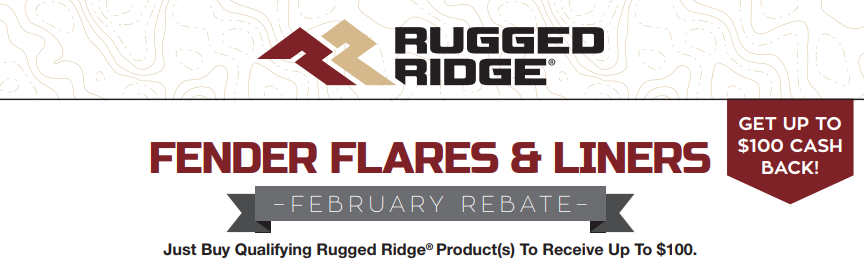 Rugged Ridge Up to $100 Back on Fender Flares and Liners
