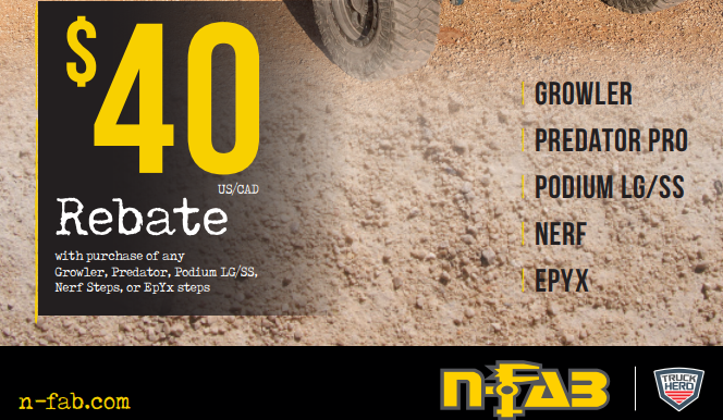 N-FAB $40 Rebate on Select Side Steps
