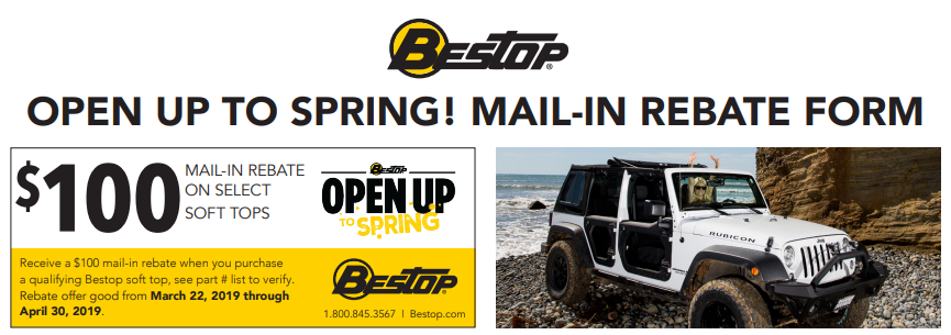 Bestop: Get $100 Back on Qualifying Soft Tops for Jeep—NOW UNTIL 5/31!