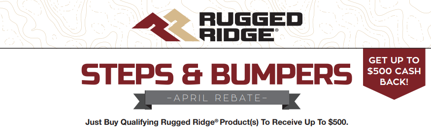 Rugged Ridge $500 Back on Steps and Bumpers
