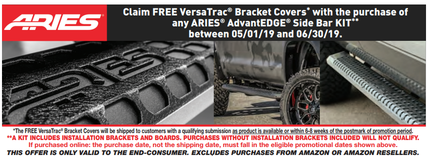 ARIES Free VersaTrac Bracket Covers with AdvantEDGE Side Bar Kit Purchase