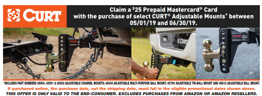 CURT $25 Back on Adjustable Mounts