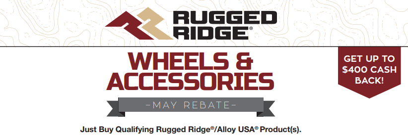 Rugged Ridge Get Up to $400 Back on Wheels and Accesssories